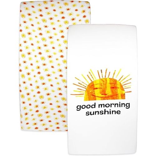 L'ovedbaby Organic Crib Sheet 2-Pack, Sunny Day (Box Set)