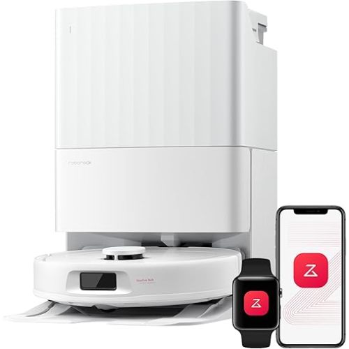 roborock Qrevo S Pro Robot Vacuum and Mop, 18,500Pa Suction, Multifunctional Dock with 167℉ Mop Self-Cleaning, Smart Obstacle Avoidance, Anti-Tangle Brush, Liftable Spinning Mop, White