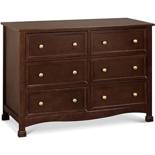 DaVinci Kalani 6-Drawer Baby Dresser for Nursery - Wooden Double Chest of Drawers for Kids, Boys and Girls - Multi-Purpose Storage Espresso Dresser for Bedroom, Living Room & Hallway, Easy to Assemble