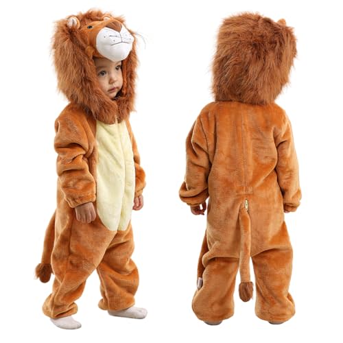 TONWHAR Toddlers Lion Costume, Kids Halloween Dress Up Romper Outfits for Baby Boys & Girls