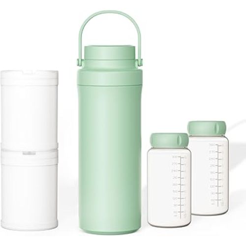 Breastmilk Cooler, Portable Breast Milk Cooler Bottle for Outdoor, 22oz Large Capacity Travel Breastmilk Chiller with 2 Pack Baby Bottles for Breastmilk Storage, Keep Cooling for 24 Hours