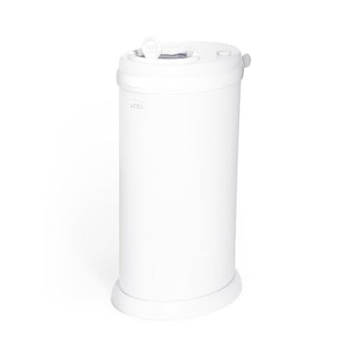 Ubbi Stainless Steel Diaper Pail, No Special Bags, Odor-Locking, White