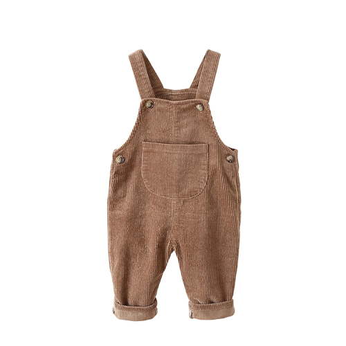 REDARER Kids' Soft Corduroy Overalls, Adjustable Strap Casual Romper Jumpsuit with Pockets,0-6 Months