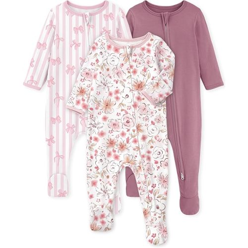 Yoofoss Baby Pajamas 100% Organic Cotton Baby Sleepers for Newborn 0-3 3-6 6-9 Months Boys Girl Clothes 3pcs Footed PJs