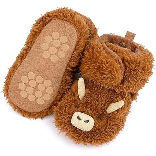 Highland Baby Boys Girls Booties Newborn Baby Shoes Unisex Winter Warm Infant Slippers for Toddler First Walker Shoes Cozy Fleece