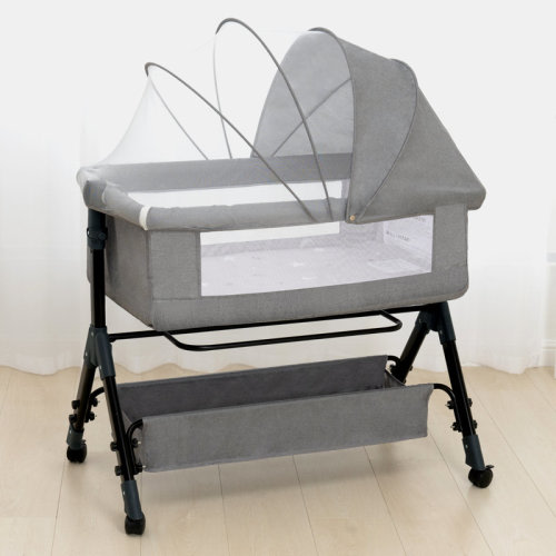 Ebern Designs 3 In 1 Infant Bassinet Crib Side Sleeper, Crib Side Crib, Adjustable Infant Bassinet With Wheels, Storage Basket, Mattress, Easy To Assemble And Fold Portable Infant Bassinet & Reviews | Wayfair