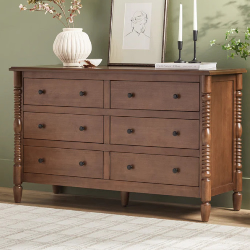 Traditional Vivienne 6-Drawer Easy Assembly Solid Wood Dresser