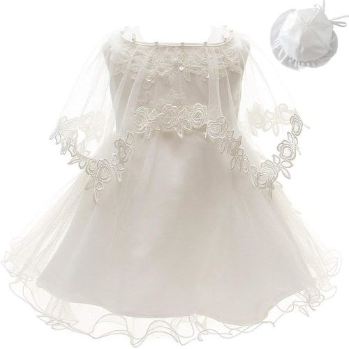 3Pcs Set Baby Girl Dress Christening Baptism Gowns Formal Dress