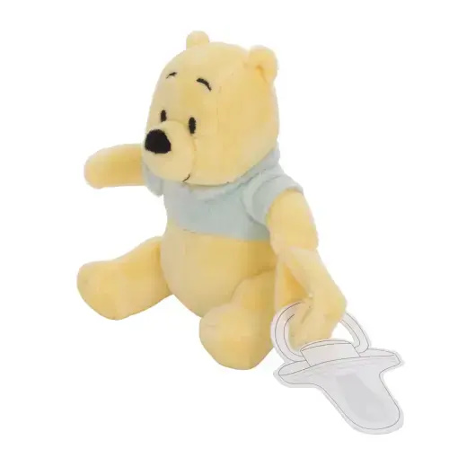 Disney Winnie the Pooh Yellow and Aqua Plush Buddy Pacifier Holder – NoJo Baby