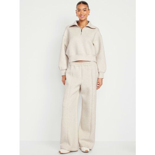 High-Waisted Bounce Fleece Wide-Leg Sweatpants