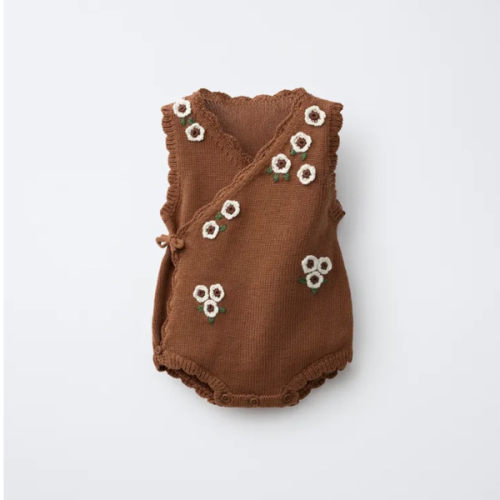 CROCHETED FLOWER KNIT KIMONO - Caramel | ZARA United States