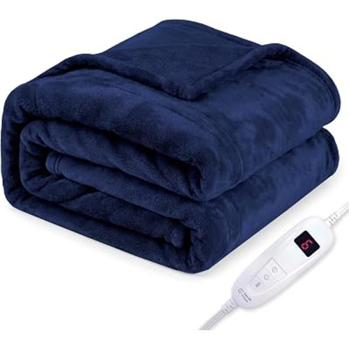 Tefici Heated Blanket Throw, Ultra Soft 2-Layer Flannel Electric Blanket