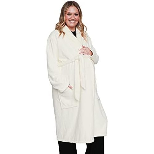 Mothera Maternity Bathrobes for Women | Coral Fleece Spa Bathrobe for Pregnancy and Postpartum