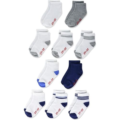 Hanes baby boys Lightweight Ez Sort Ankle Socks, 10-pair Pack Socks, Assorted, 6-12 Months US