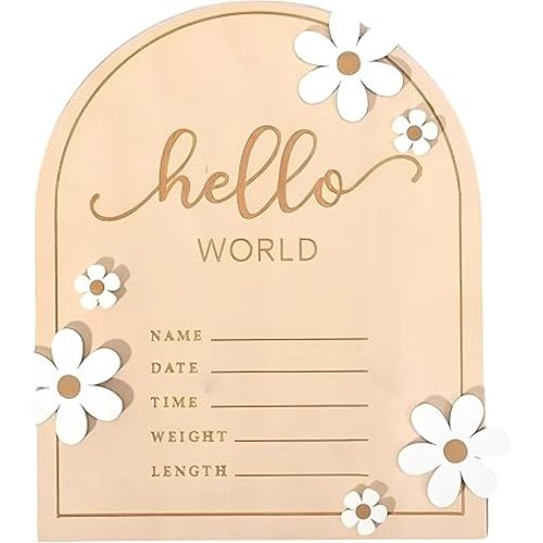 Daisy Hello World Hospital Bassinet Announcement Sign