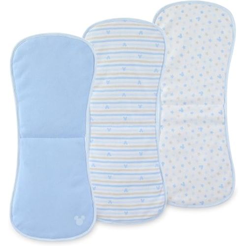 Disney Baby Burp Cloths 3-Pack – Mickey Mouse and Minnie Mouse Soft Absorbent 20" x 10" Leakproof Burping Rags for Baby Boys Girls & Unisex Newborns & Infants
