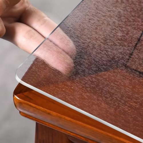 Frosted Clear Table Protector 42 x 84 Inch, 2mm Thick Plastic Table Cover, Waterproof PVC Clear Table Cover Protector, Desk Protector Mat, Writing Desk Pad for Desktop, Coffee & Dining Room Table