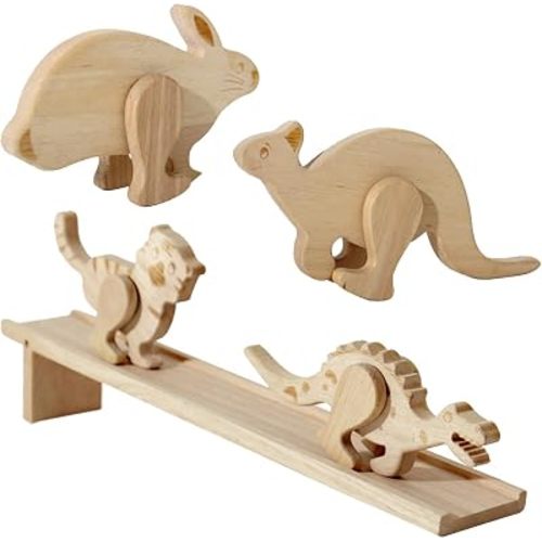 Ramp Inertiaing Animals - Set of 5 Inertia Downhill Wooden Animals