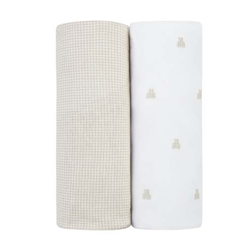 Pack n Play Sheets – Tan - Gingham Bear Collection