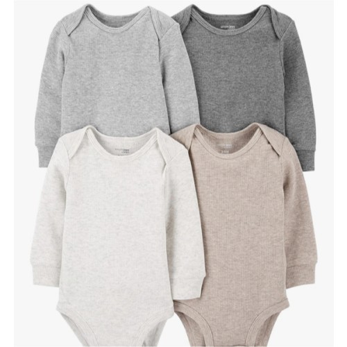 Simple Joys by Carter's Baby 4-pack Soft Thermal Long Sleeve Bodysuits