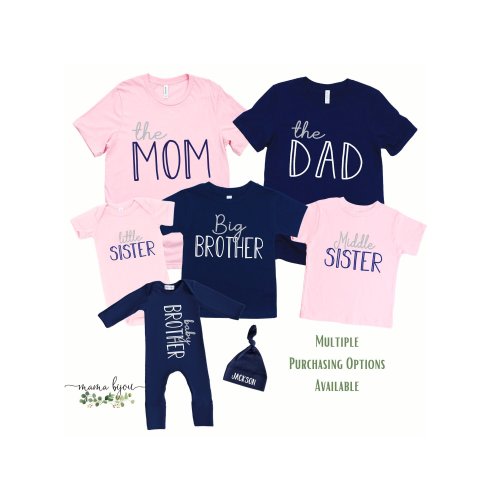 Sibling Shirts, Matching Family Shirts, Newborn Coming Home Outfit, Baby Announcement Shirt, Mom, Dad, Brother or Sister Shirts, Big Little