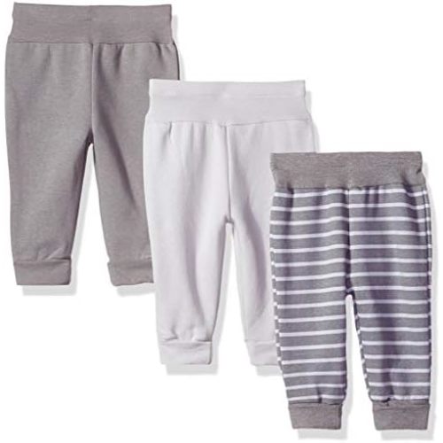 Hanes Pants, Flexy Soft Knit Pull-on Sweatpants, Stretch Joggers for Babies & Toddlers, 3-Pack