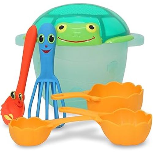 Melissa & Doug Sunny Patch Seaside Sidekicks Sand Baking Set-Beach Toy, Outdoor Play For Kids Ages 3+