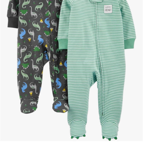 Simple Joys by Carter's baby-boys 2-way Zip Thermal Footed Sleep and Play, Pack of 2