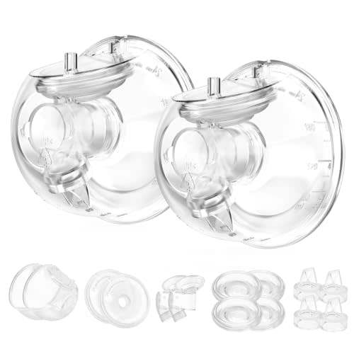 Breast Pump Replacement Parts 2Pk 24mm Milk Cups for Momcozy S12 Pro/S9 Pro | NOT for Momcozy S9/S12. Includes 2 24mm flanges, 4 duckbill valves, 4 diaphragms, 2 linkers, 2 milk cups for S12 Pro/S9 Pro