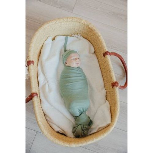Copper Pearl Knit Swaddle Blanket - Clover: Rayon, Spandex, Jersey, Abstract Pattern