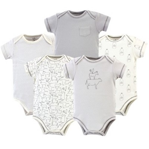 Touched by Nature Organic Cotton Bodysuits 5pk, Farm Friends, Size: 6-9 months