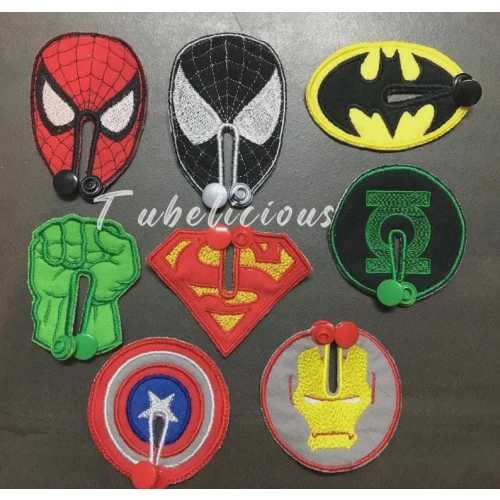 Super Hero’s G Tube Pads/G Tube covers/Mic-Key AMT Mini One feeding tube pads/Tubie Pads | Reusable Organic Bamboo, Fun Pattern, Gastrostomy