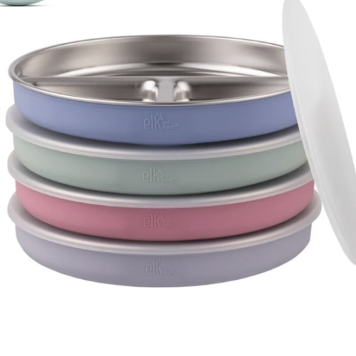 Stainless Steel Bowl with Silicone Suction Sleeve + Lids