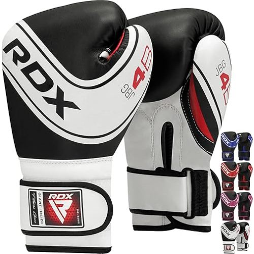 RDX Kids Boxing Gloves for Training, Muay Thai - Maya Hide Leather Junior 4oz, 6oz Mitts for Sparring, Fighting, Kickboxing – Good for Youth Punch Bag, Grappling Dummy and Focus Pads Punching