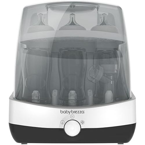 Baby Brezza Superfast 10 Minute Baby Bottle Sterilizer + Dryer - 75% Faster – Universal Electric Steam Sterilization for All Bottles, Pacifiers + Breast Pump Parts