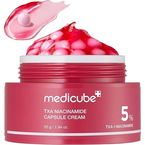 medicube TXA+Niacinamide Capsule Cream | Dual Radiance Moisturizer, Ideal for Use After Spot Care | For Uneven Skin Tone, Texture & Hydration | 99% Pure Tranexamic Acid | Korean Skincare | 1.94oz