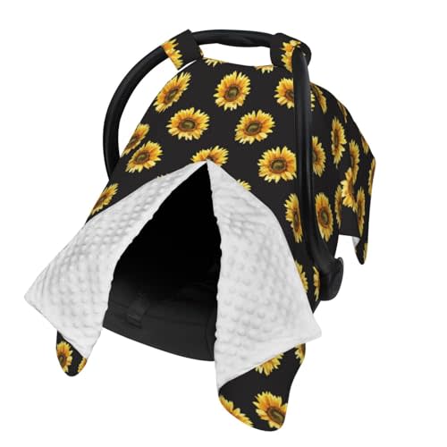 Sunflower Baby Car Seat Cover for Baby, Nursing Cover for Mom, Sunflower Baby Items Stuff