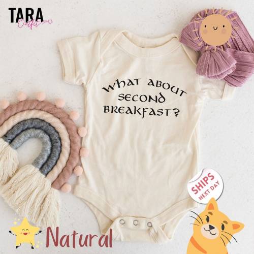 What About Second Breakfast Baby Bodysuit, Funny Baby Clothes, Natural Baby Romper, Cute Baby Sweater, Baby Shower Gift, 2000518