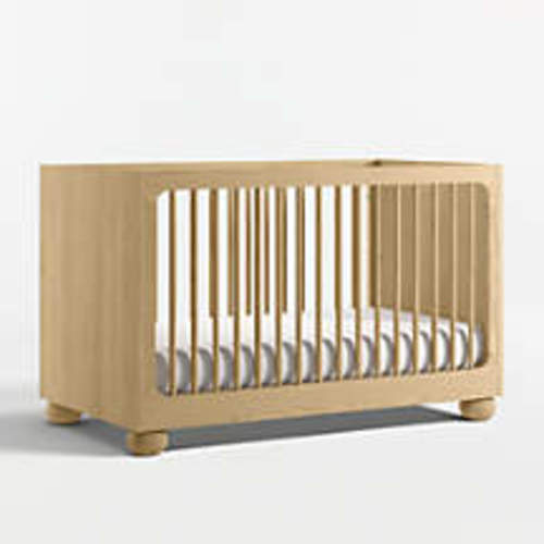Emery Walnut Wood Convertible Baby Crib with Toddler Bed Rail