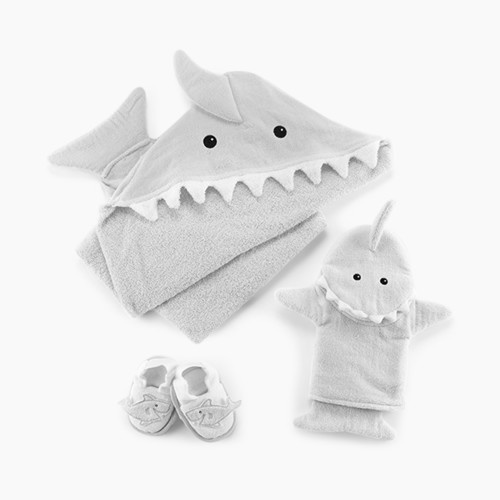 Baby Aspen "Let The Fin Begin" 4-Piece Bath Gift Set - Grey