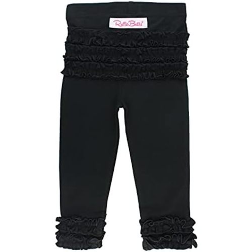 RuffleButts® Baby/Toddler Girls Soft Knit Ankle Length Ruffle Leggings