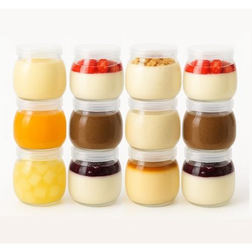 TOFOAN Baby Food Storage Containers,12 Pack Baby Food Containers with Lids,4 oz Glass Baby Food Jars,Small Snack Containers for Toddlers,Thickened Baby Food Storage Containers for Infant and Baby