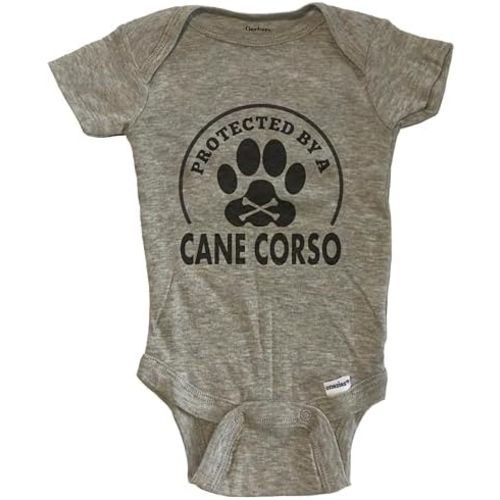 Protected by A Cane Corso Funny Baby Bodysuit (100% Cotton)