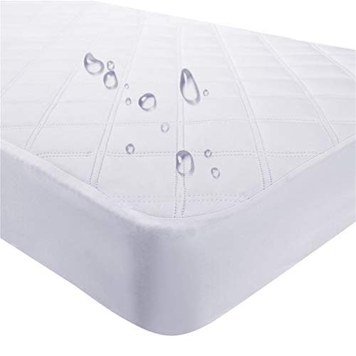Waterproof Fitted Crib Mattress Pad and Toddler Crib Mattress Protective Baby Crib Mattress Cover Sheets Protector Bedding Sets Breathable & Hypoallergenic for Boys and Girls (White, Crib 28''x52'')