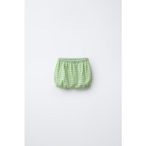 GINGHAM BLOOMERS - Lime green | ZARA United States