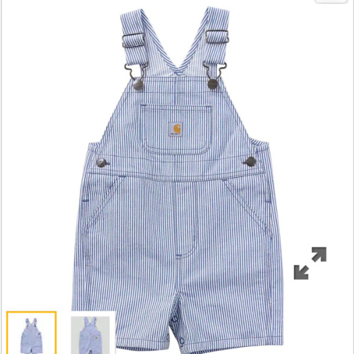Kids' Loose Fit Twill Stripe Shortall (Baby/Toddler) | Baby Boy Overalls | Carhartt