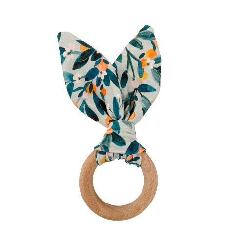 Crinkle Bunny Ears Teether- Citrus