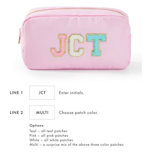 Monogrammed Patch Travel Pouch