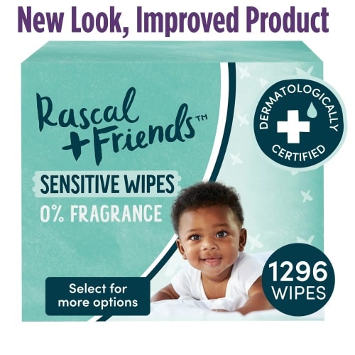 Rascal + Friends Sensitive Baby Wipes, 1296 Ct Total