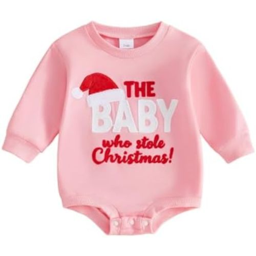 BemeyourBBs Christmas Outfit Baby Girl Sweatshirt Bubble Romper Clothes